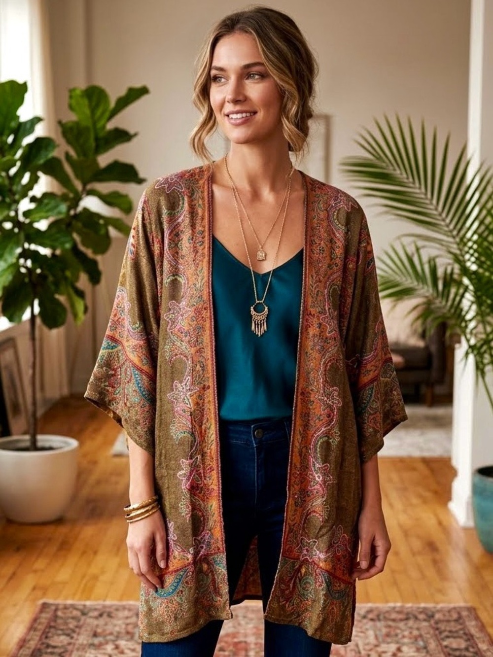 Raj Vintage-Style Boho Kimono Jacket